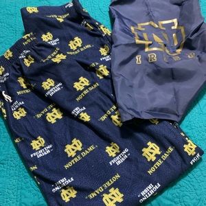 Notre Dame Pajama Girls Pants NWOT Size L (14/16) Run Small with Gift ND Bag